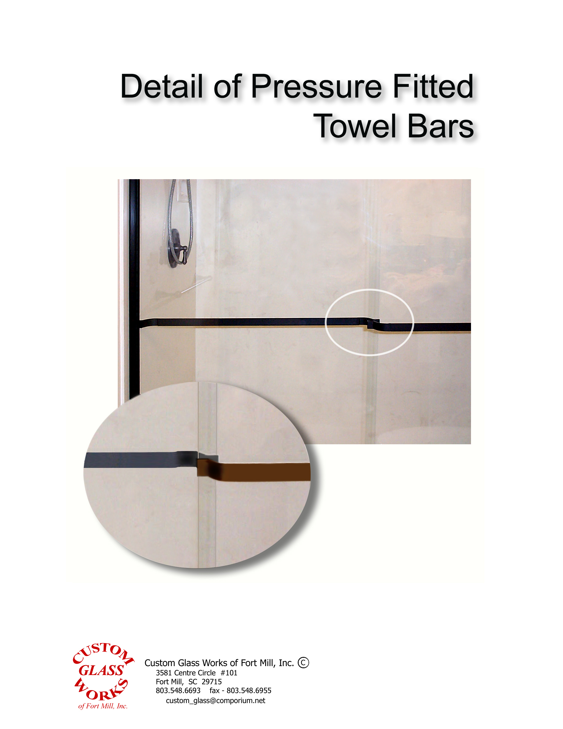 Detail of pressure towel bars
